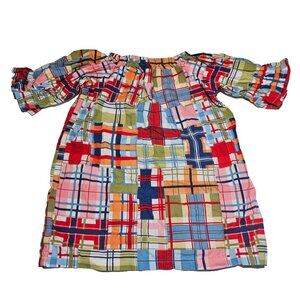 Princess Linens Long Sleeve Plaid 100% Cotton Dress‎ ❣️Size 12-18 ❣️Made in USA